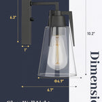 1-light vanity light black bathroom light glass, metal wall light