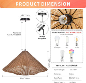 1 light pendant light coffee chandelier light rattan farmhouse light