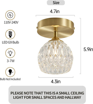 Modern entryway light brass kitchen light brass, crystal ceiling light