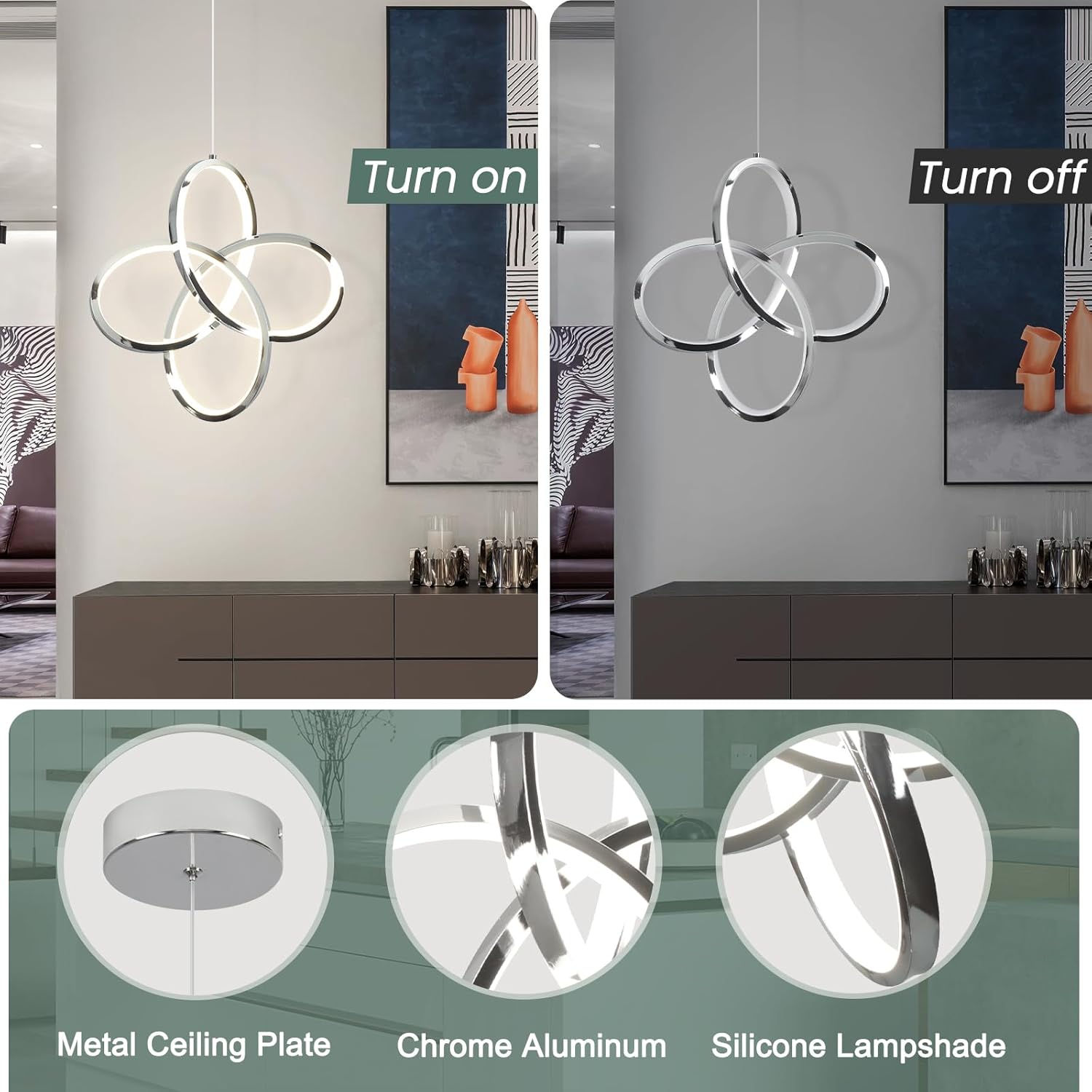 1 pack adjustable hanging light chrome pendant light aluminum bedroom light