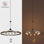Farmhouse wheel chandelier 8 light metal sputnik pendant light fixture