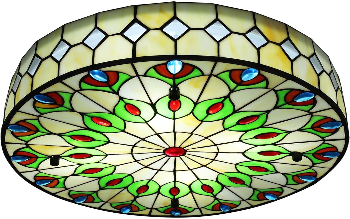 20inch vintage chandeliers light green, blue, red kitchen light glass ceiling light