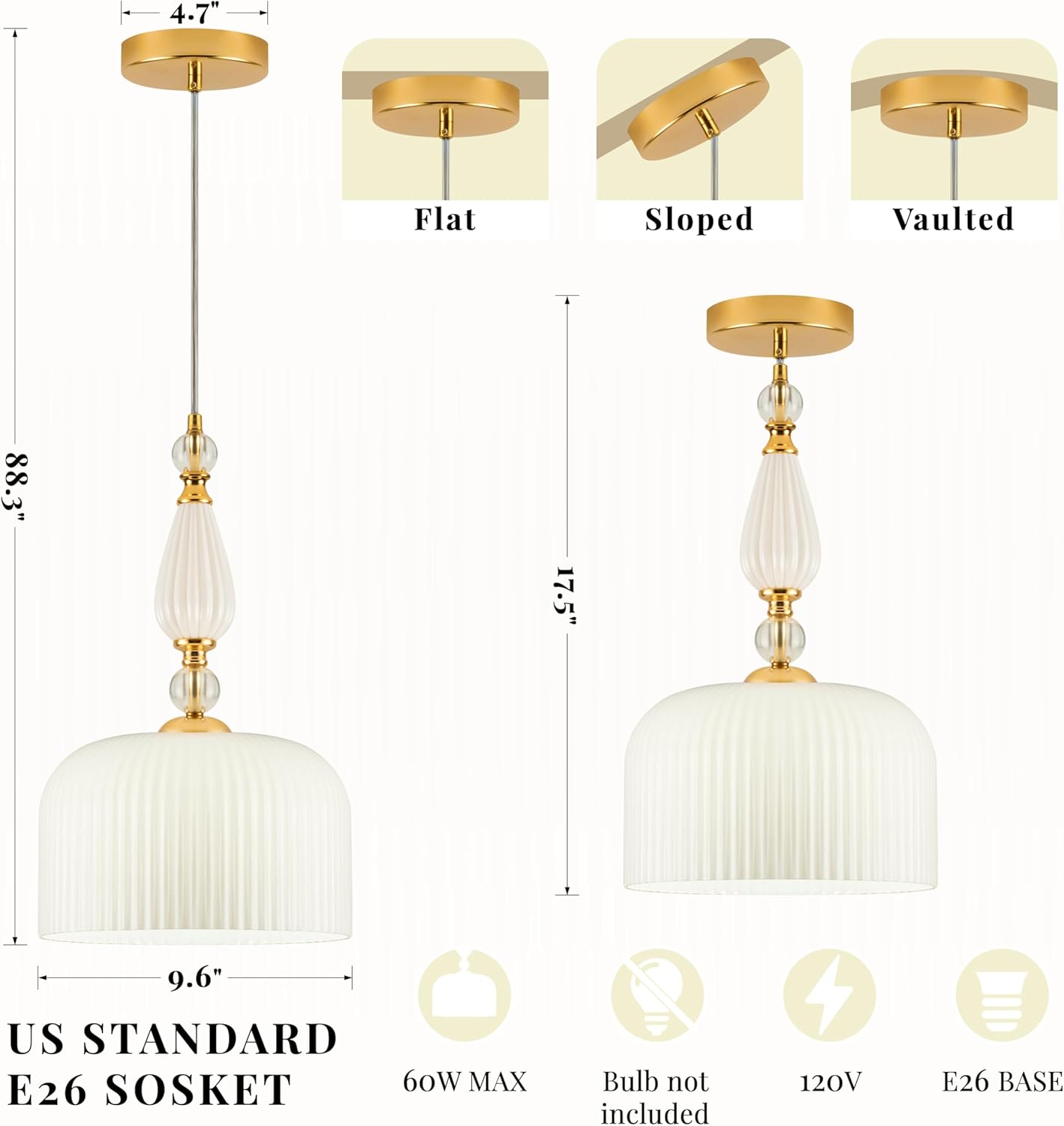 Adjustable pendant lights milk white kitchen island lights metal/glass/ceramics hanging lamp