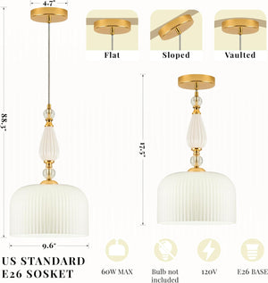 Adjustable pendant lights milk white kitchen island lights metal/glass/ceramics hanging lamp