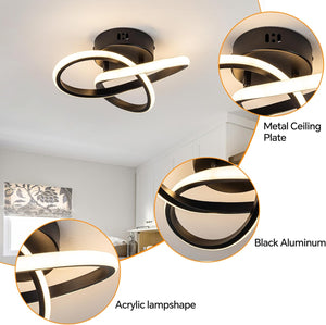 Led ceiling light black entryway light aluminum chandelier light