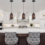 3 Pack bedroom light black and gold pendant light metal fixture light