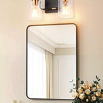 2 lights vanity light black fixtures light glass, metal wall light