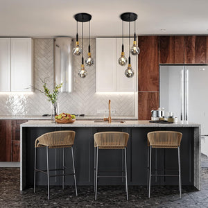 3-light pendant light black and gold kitchen light glass, acrylic hanging light