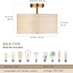 3-light ceiling light deep brown dining light linen bedroom light