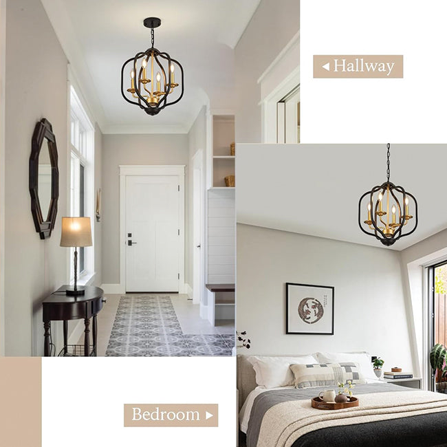 4-light pendant light black and gold kitchen island light metal hanging light