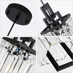 3 pack black pendant light fixture kitchen pendant lighting industrial crystal hanging fixture