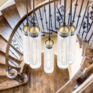 5-light hallway light black pendant light glass,metal hanging light