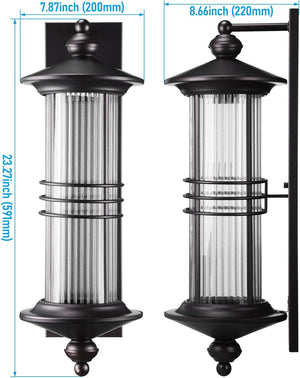 23inch wall lantern bronze porch ligh aluminum, glass, metal mount light