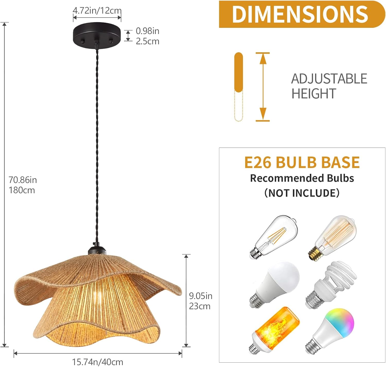 Farmhouse kitchen island light dark brown pendant light rattan hallway light