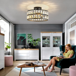 3-light chandelier light black bedroom light metal,crystal kitchen light