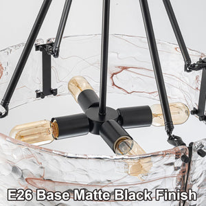 20.7 inch modern pendant light matte black dining room light glass, metal entryway light