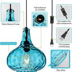 14.7 ft cord pendant light blue hanging light glass,metal bedroom light