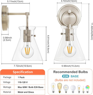 1 pack vanity light nickel wall light glass,metal kitchen light
