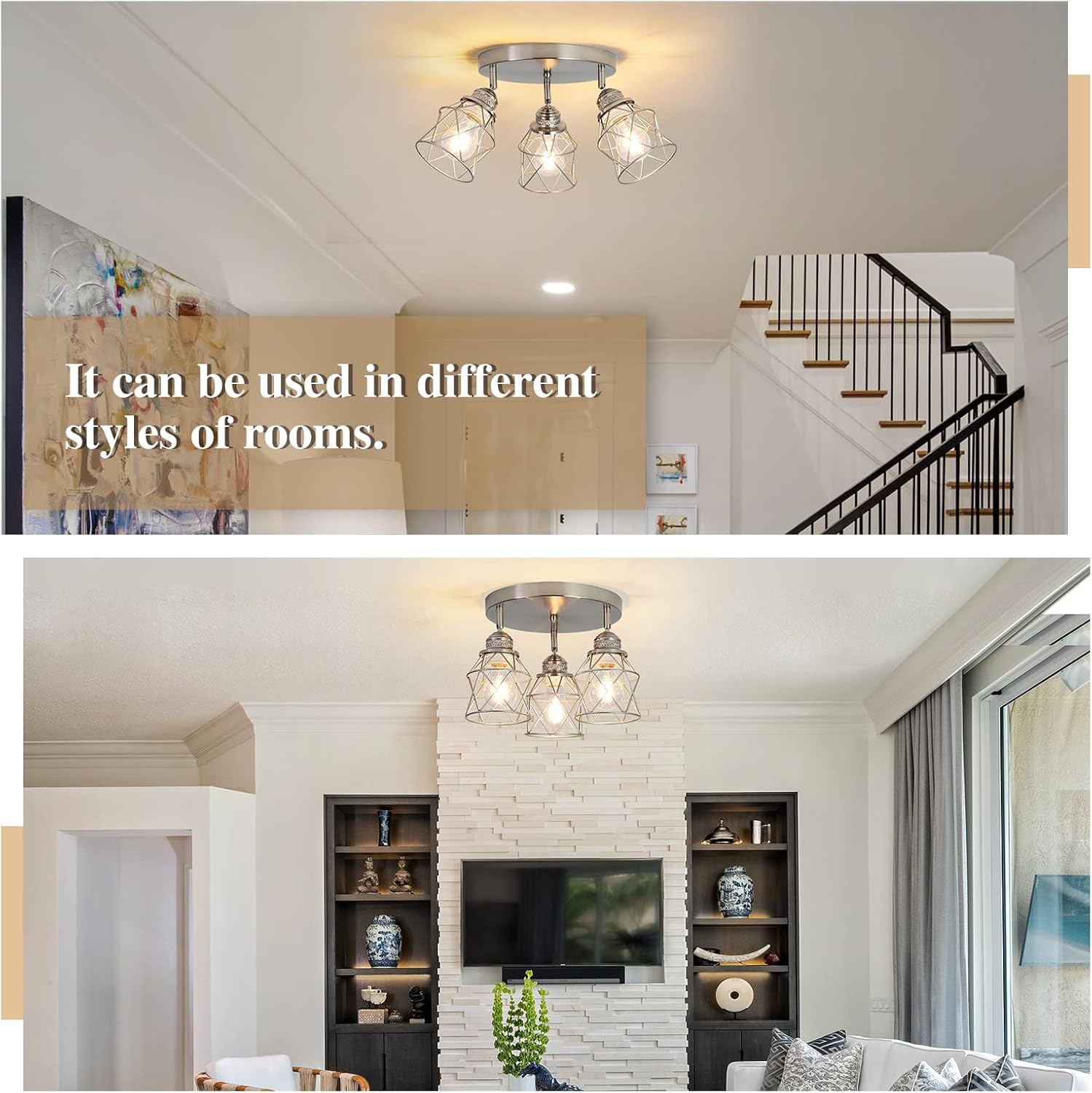 3-lights kitchen light nickel entryway light metal, ‎iron ceiling lamp