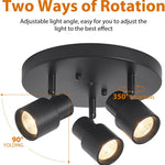 3-light track light black spotlight aluminum ceiling light