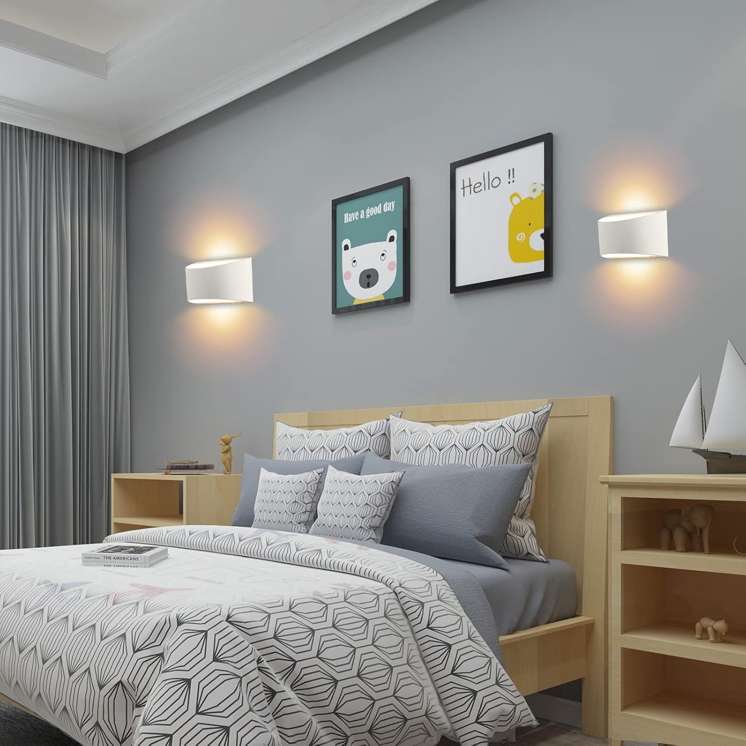 LED bedroom light white living room light aluminum wall light