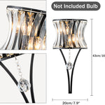 2 Light mount light black wall light metal, crystal bedroom light
