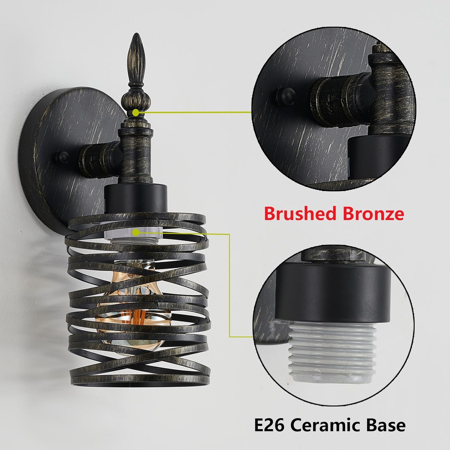 1-light porch light bronze kitchen light metal wall light