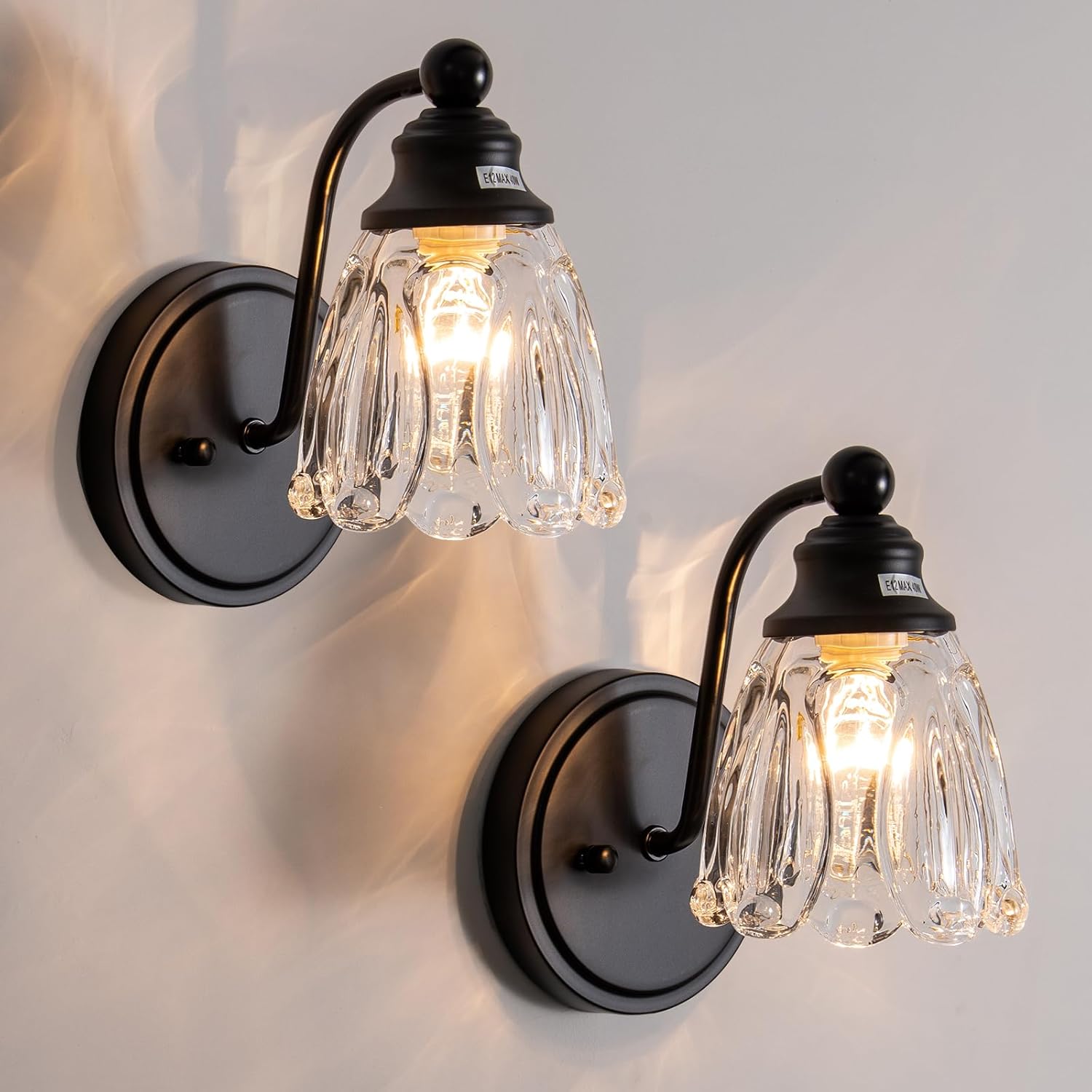 1-light wall light black bathroom light glass porch light