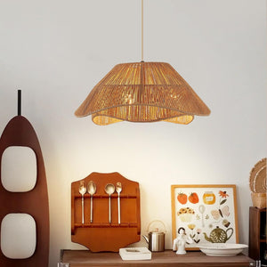 3-light fixture light brown chandelier light rattan, metal hallway light