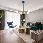 5-light sputnik ceiling light black & gold pendant light metal hanging light