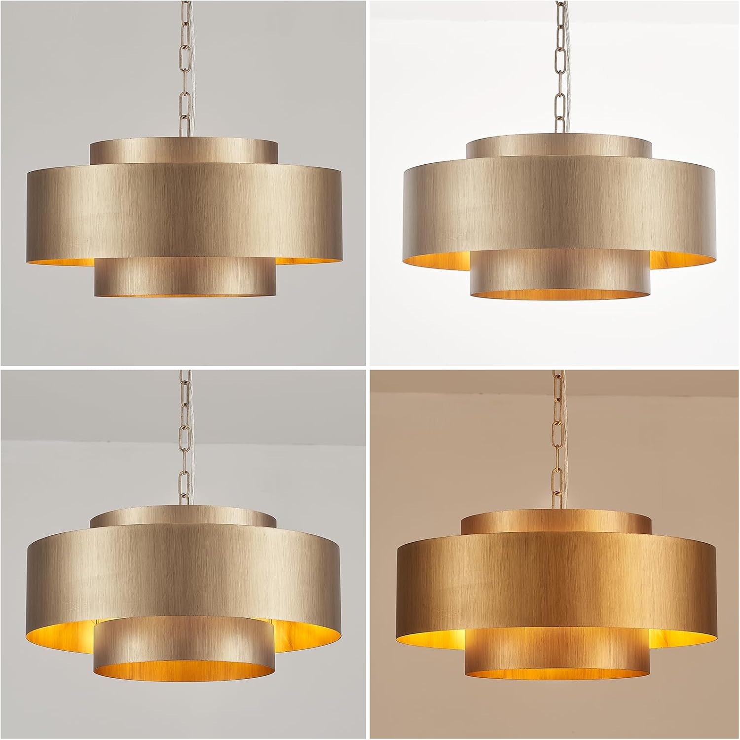 Three round modern pendant light metal kitchen light brass bedroom light