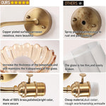 Set of two fixtures light gold bedroom light glass, metal wall light