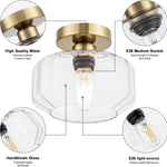 Led bathroom light gold ceiling light glass, metal laundry light