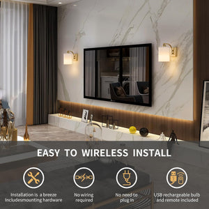 Led bedroom light gold wall light iron wireless light
