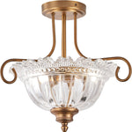 2-bulb flush mount light brass ceiling light glass, metal kitchen light