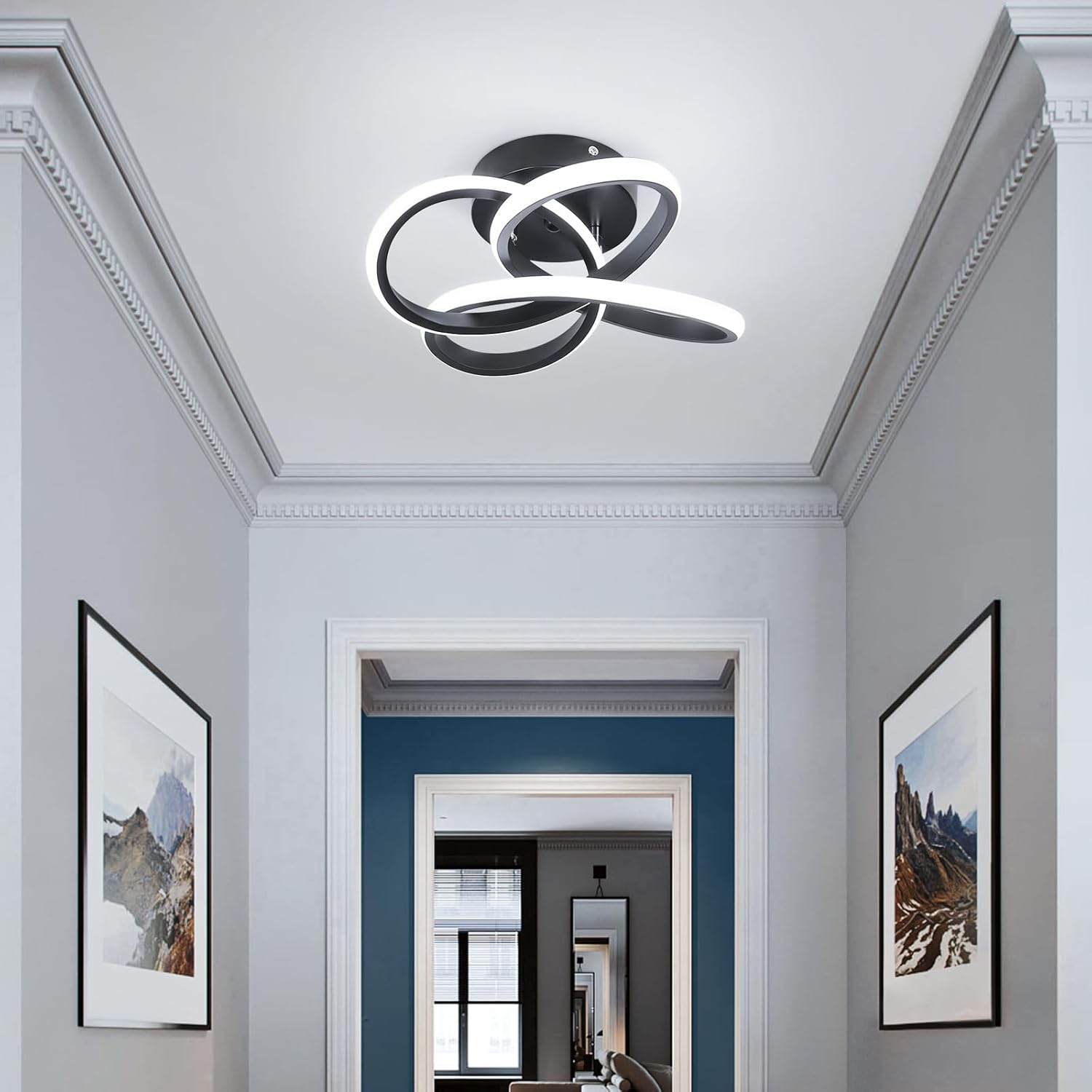 Led ceiling light black bedroom light aluminum balcony light