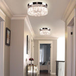 Led ceiling light chrome-multi-colored entryway light crystal ,steel hallway light