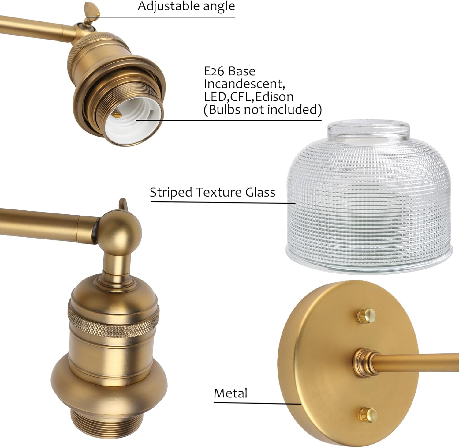1-light wall light antique hallway light glass & metal vanity light