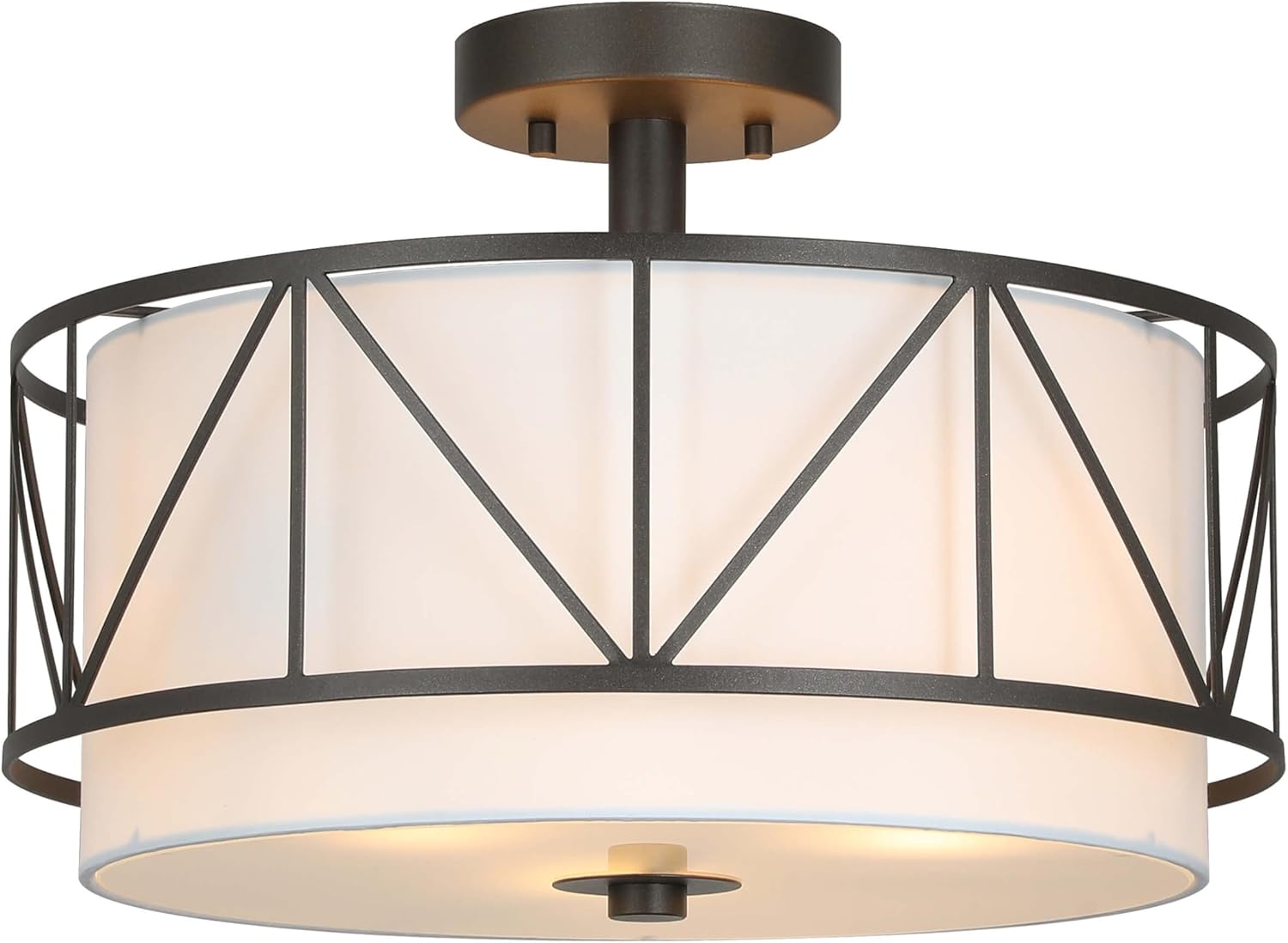 16 inch bedroom light bronze ceiling light iron+fabric drum light