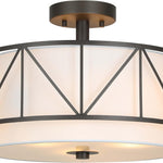 16 inch bedroom light bronze ceiling light iron+fabric drum light