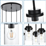 5-light hanging light black chandelier light metal pendant light