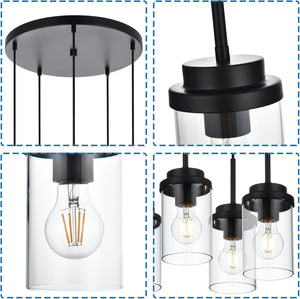 5-light hanging light black chandelier light metal pendant light