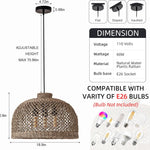 18.9in rattan hallway light brown pendant lights rattan, seagrass, bamboo chandelier light
