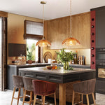 Adjustable hanging light amber pendant light brass, glass kitchen light