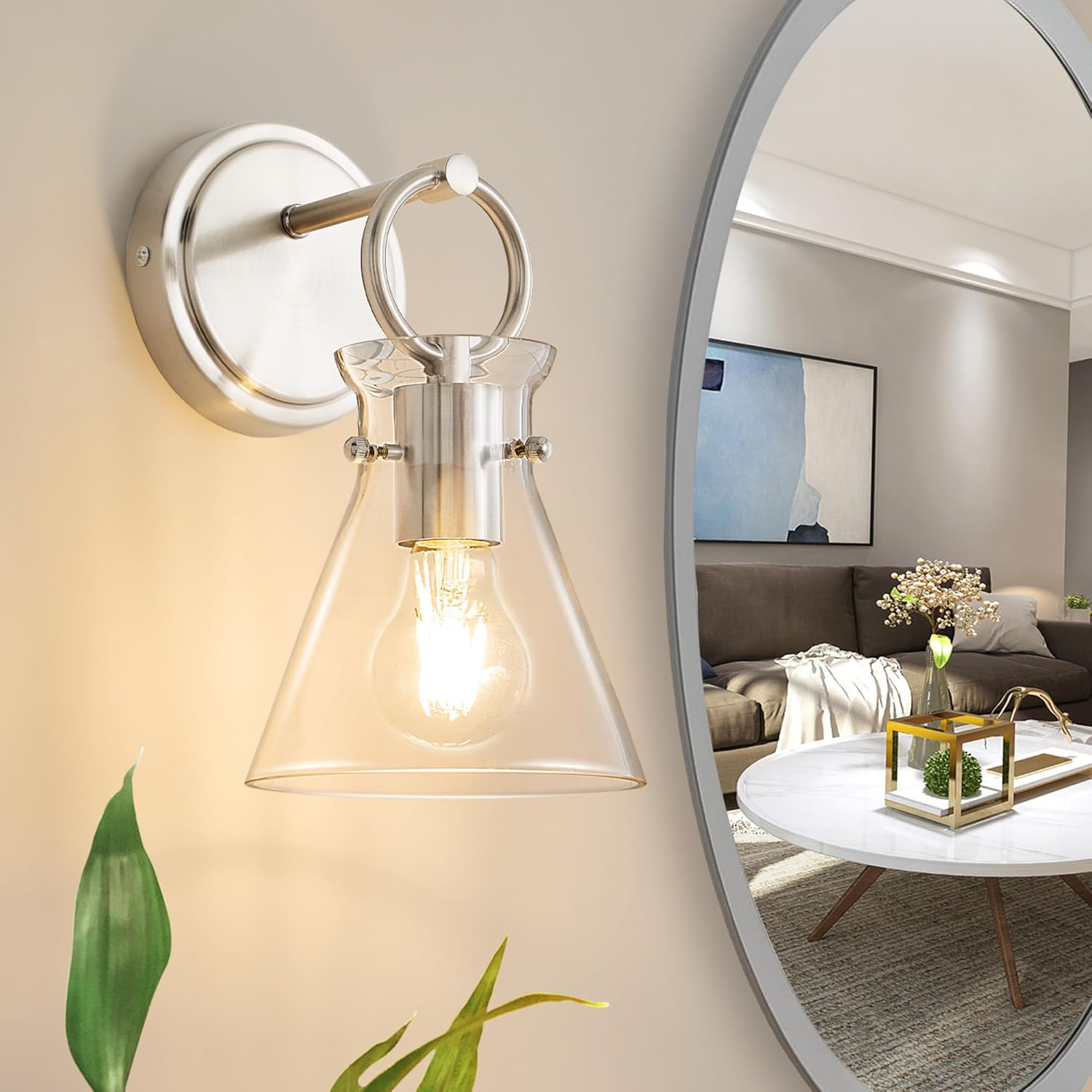 1 pack vanity light nickel wall light glass,metal kitchen light
