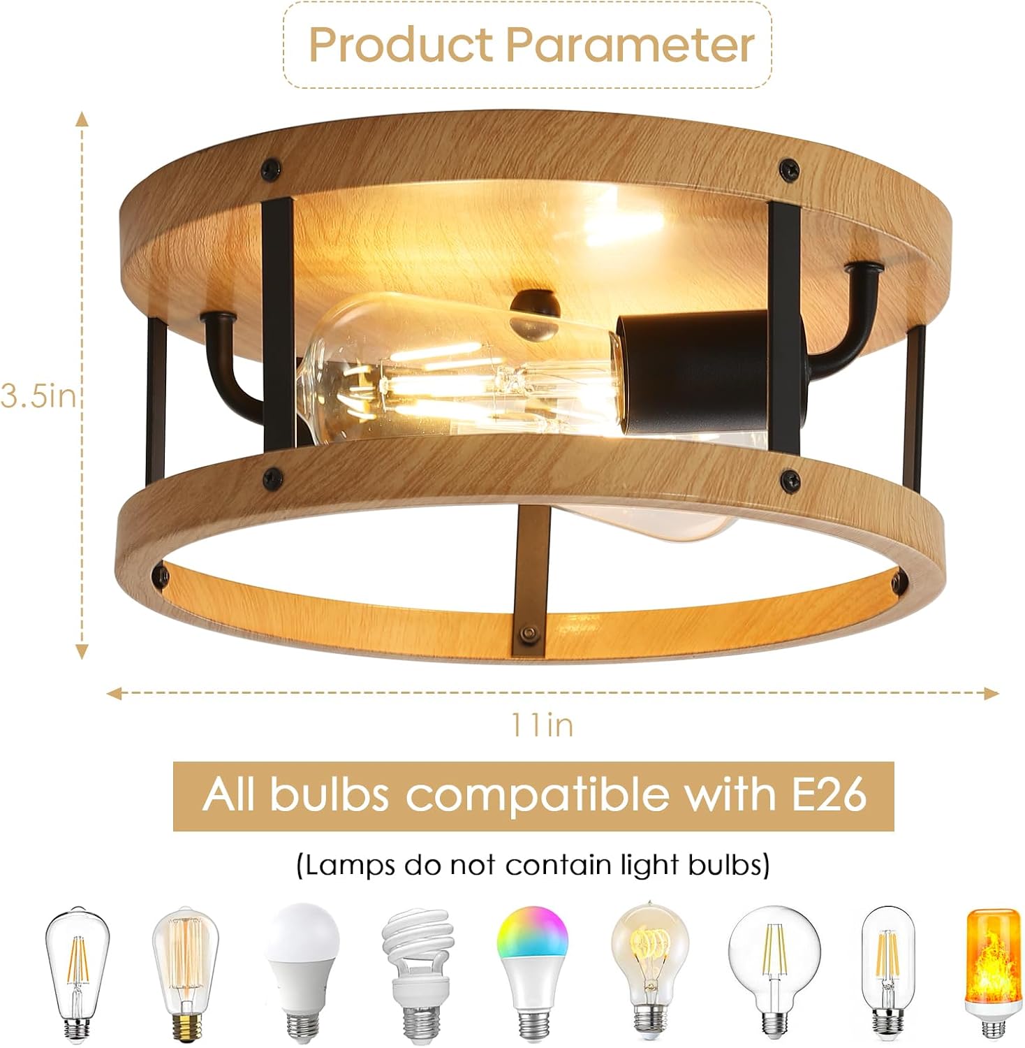 2-light kitchen light wood ceiling light metal hallway light