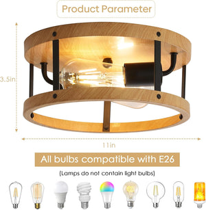 2-light kitchen light wood ceiling light metal hallway light