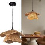 Farmhouse kitchen island light dark brown pendant light rattan hallway light