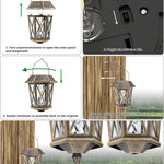 Led 2 pack wall light bronze solar powered light glass, metal garden light
