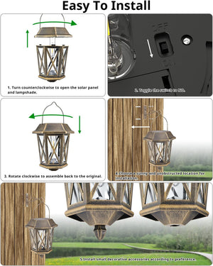 Led 2 pack wall light bronze solar powered light glass, metal garden light